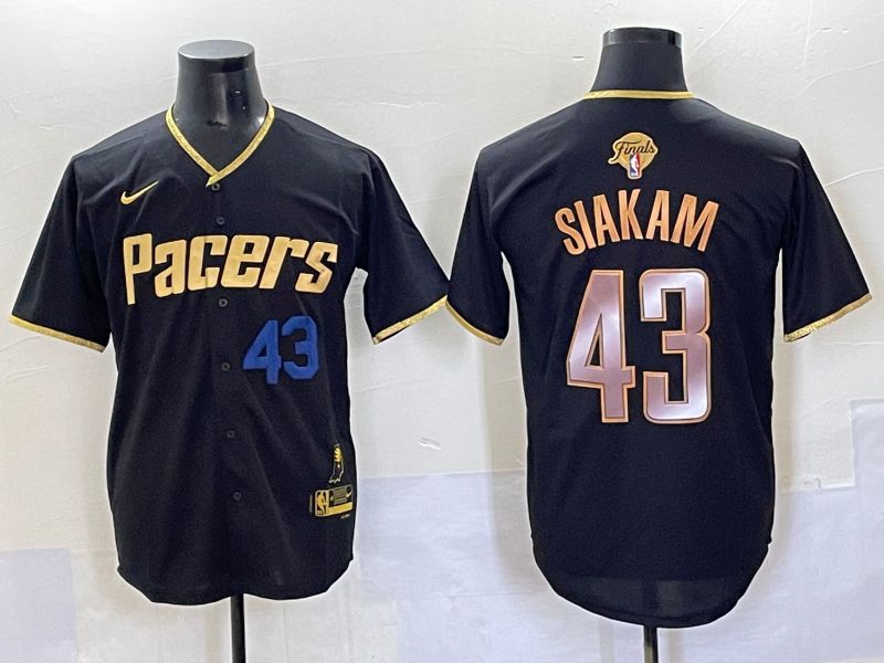 Men 2025 Indiana Pacers #43 Siakam Black Joint Name NBA Jersey style 2